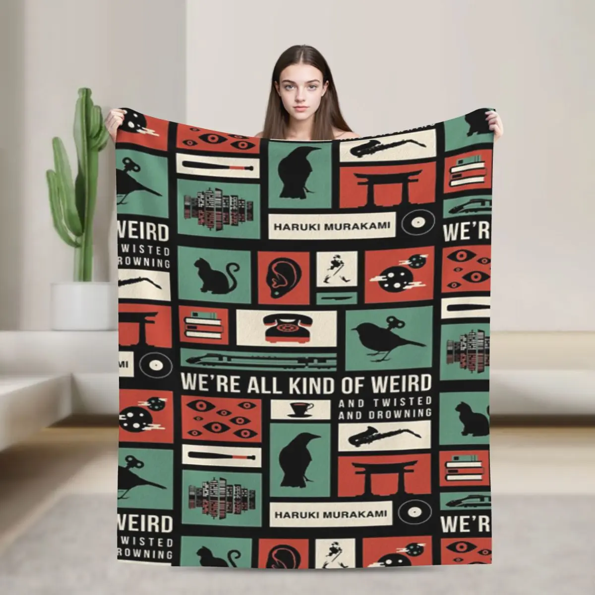 Ультрамягкое одеяло из микрофлиса Haruki Murakami