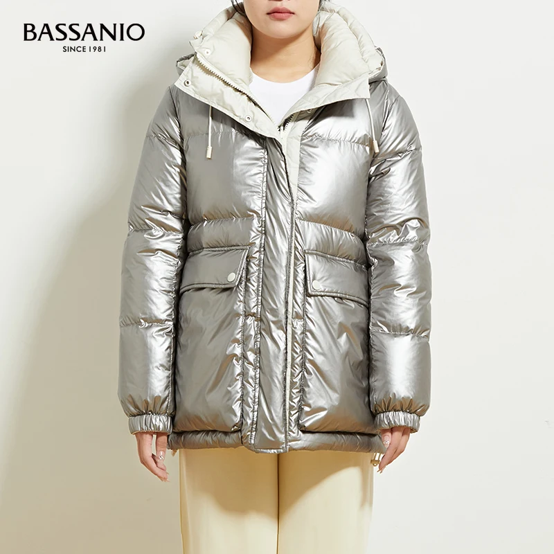 Ladies Reversible White Goose Down Coat Women Autumn Winter Double Sided Jacket