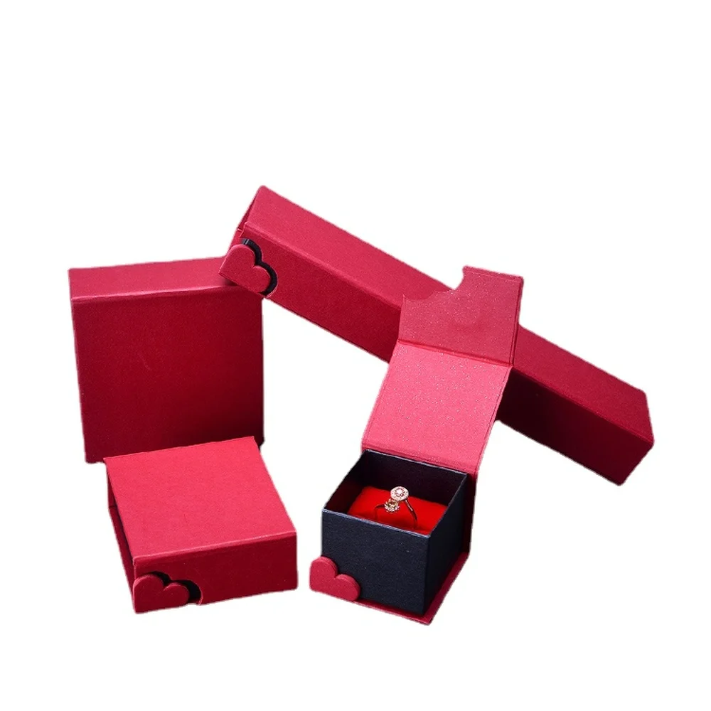 

Idreampack Red Heart-Shaped Jewellery Box Gift Packaging Rings Pendants Bracelet Bracelet Box High-End Custom Logo