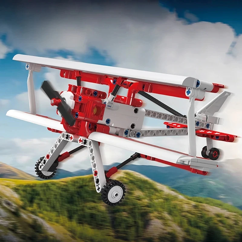 Форма KING 24049 MOC технический красный самолёт вертолет модель строительные блоки