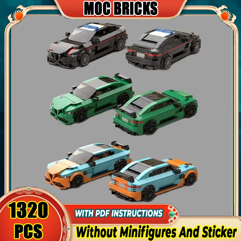 Строительные блоки Moc набор скоростных автомобилей Ro Champion городская модель