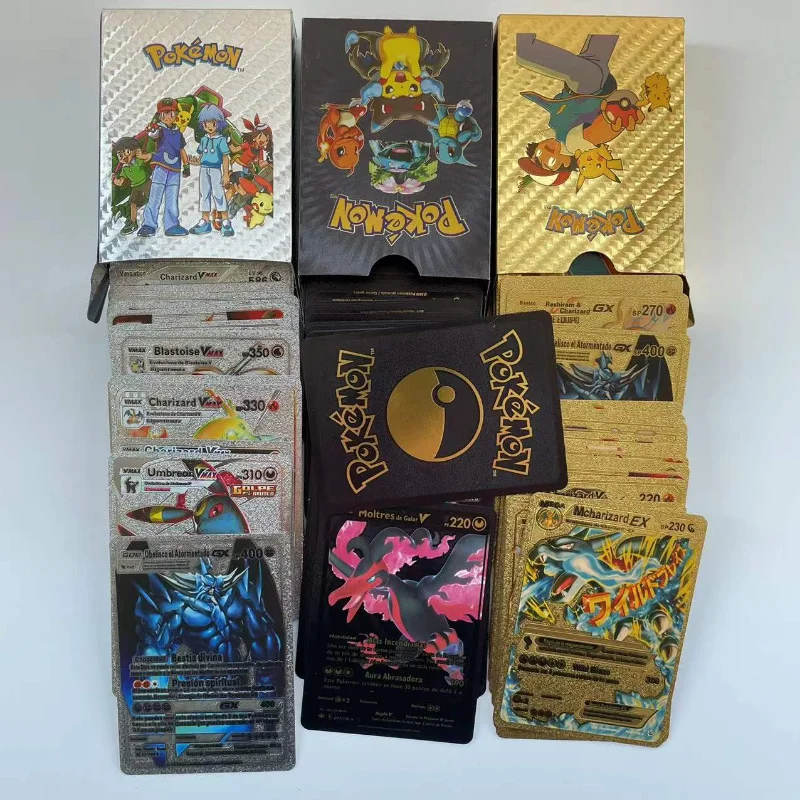 

2023 Pokémon Gold Foil Card Original Silver Card Rare Board Game Card Children's Gift Cards Toys Children's Birthday Gifts Toys