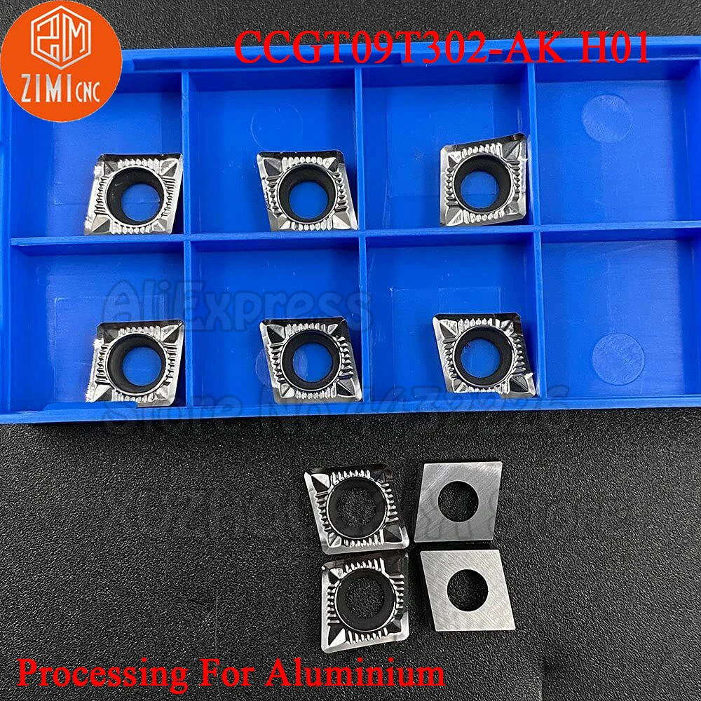 

10pcs CCGT09T302-AK H01 CCGT09T302 AK H01 CCGT 09T302 Carbide Aluminium Inserts Turning Tools CNC Cutter Lathe Blade for Alumini