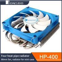 Jonsbo HP-400S CPU Cooler 4 Heatpipe Down Pressure Air Cooling Radiator 90mm 4Pin PWM Temperature Control Fan for ITX Small Case