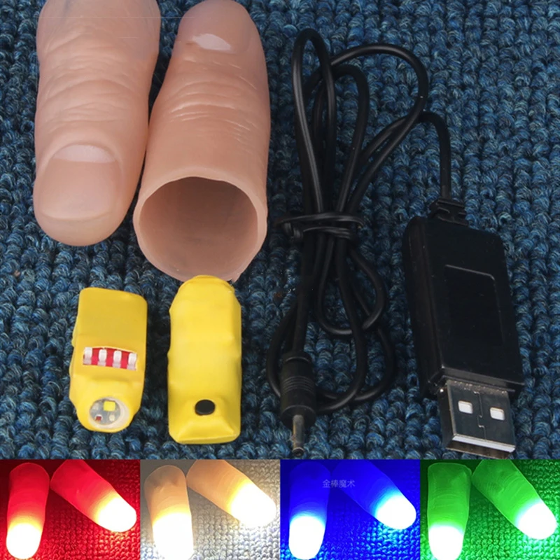 

Professional Light-Pair Set (Red/Four Colors) Magic Tricks LED Thumb Tips Light Magia Props Stage Illusions Gimmicks Accessories