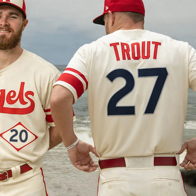 

New Men Baseball Jersey T Shirt S2022 City Connect Replica Jersey 27 Mike Trout Shohei Ohtani Anthony Rendon Noah Syndergaard