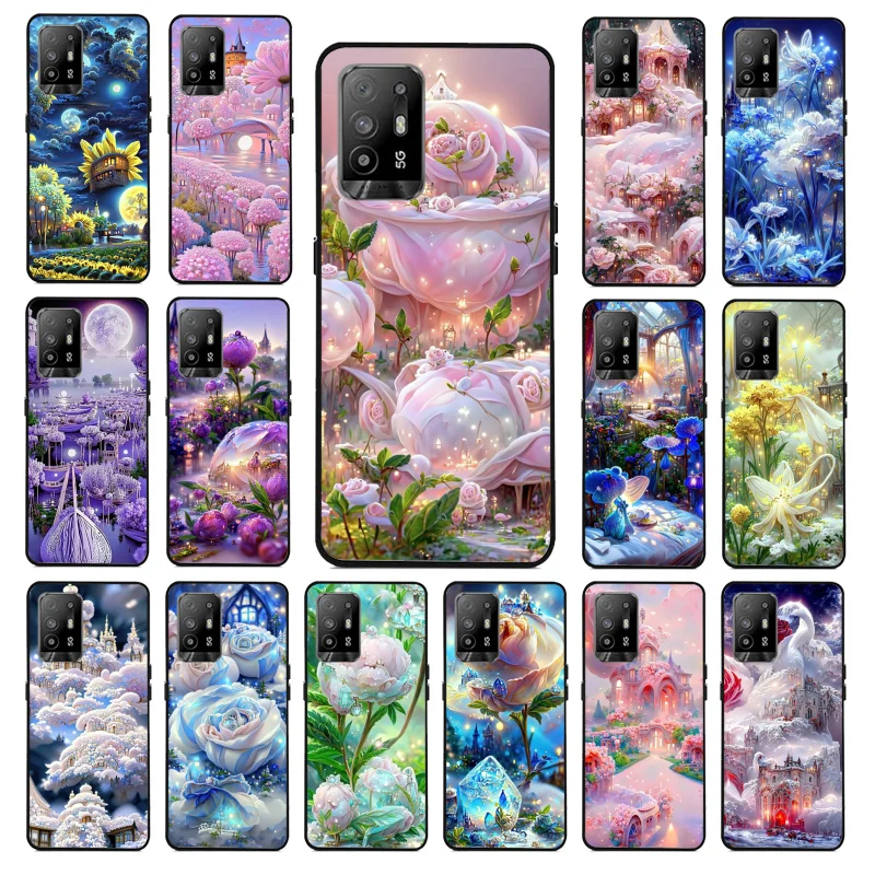 

Nature Flower Peony Rose Heaven Phone Case for OPPO A57S A54 A74 A94 A54S A53S A53 A52 A9 A5 A15 A16 A17 A91 A96 A76 Case