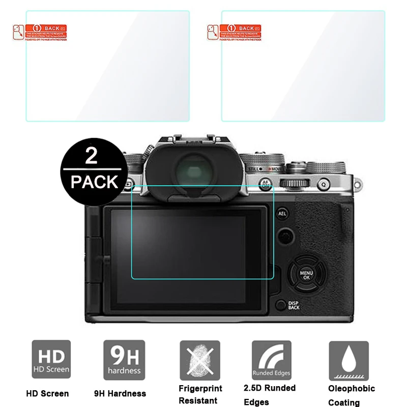 

2Pack Tempered Glass For FUJI Fujifilm X-T4 X-T30 X-100V Thickness 2.5D HD Clear Glass Screen Protector Digital Camera Film