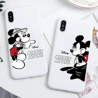 cute mickey minnie mouse phone case for iphone 13 12 11 pro max mini xs 8 7 6 6s plus x se 2020 xr candy white silicone cover