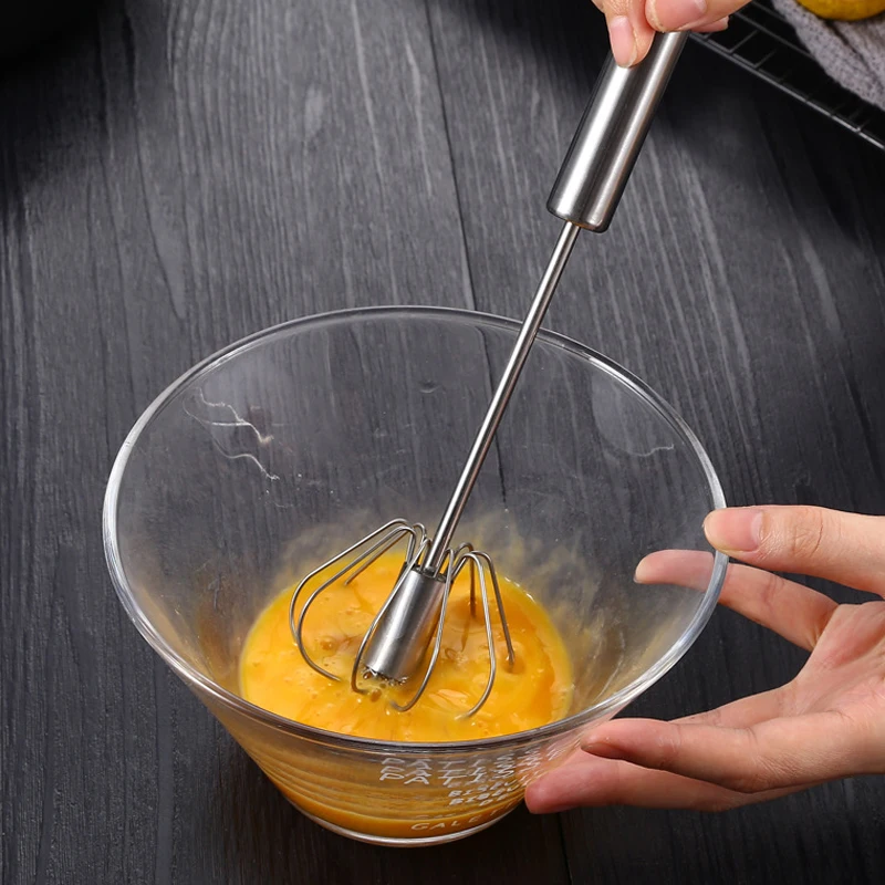 

Hand Pressure Semi-automatic Egg Beater Stainless Steel Kitchen Accessories Self Turning Cream Utensils Whisk Manual Mixer Tools