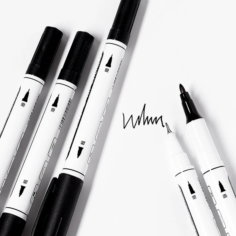 

Nail Art Graffiti Pen Black Color UV Gel Polish Dot Wire Detailing Double Head