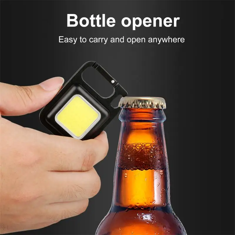 

oobest 1PSC Mini LED Keychain Light Mutifuction Torch Portable Pocket Work Light With Corkscrew Outdoor Camping Fishing
