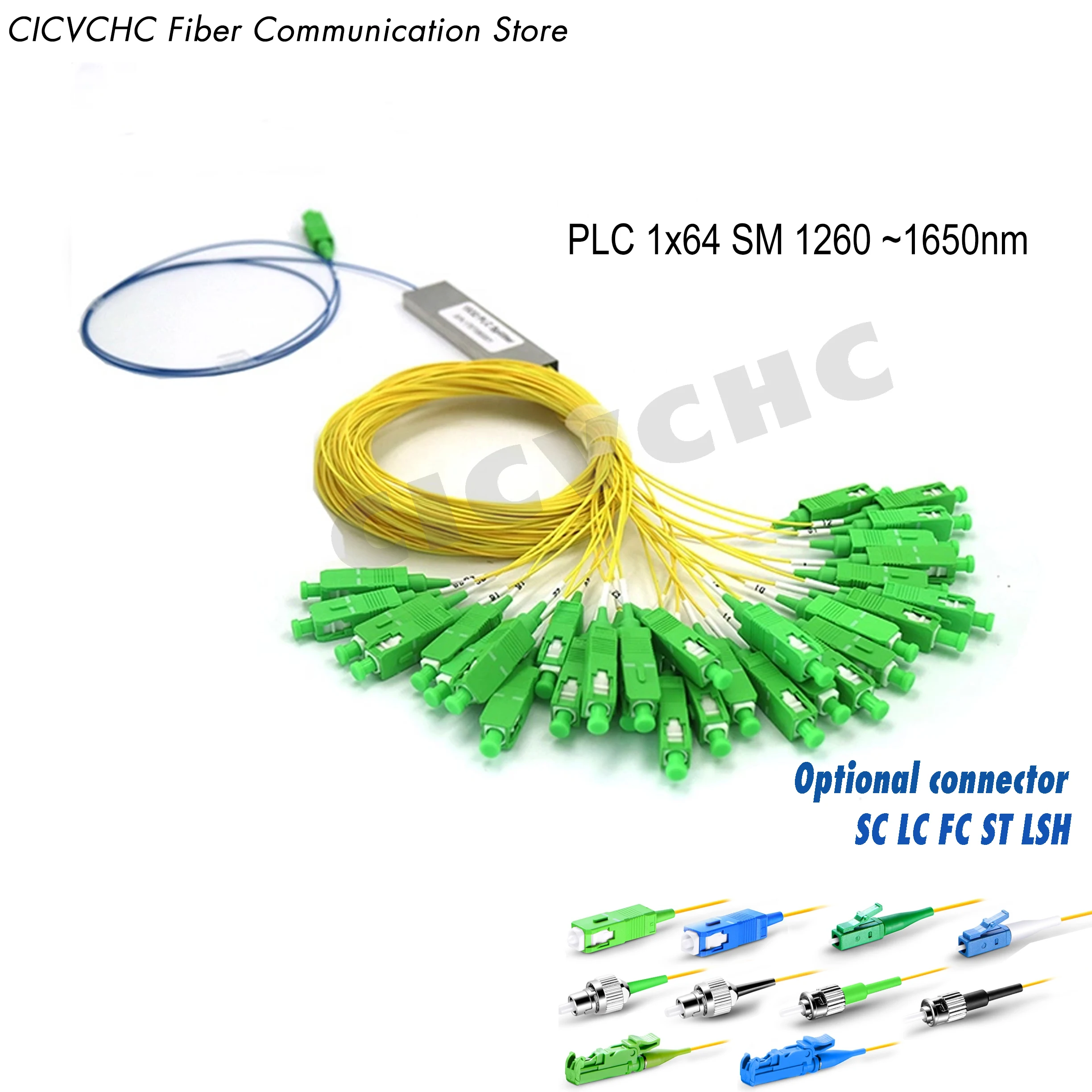 1x64  PLC Fiber Splitter, Mini Module with SC, LC, FC，ST, LSH connector