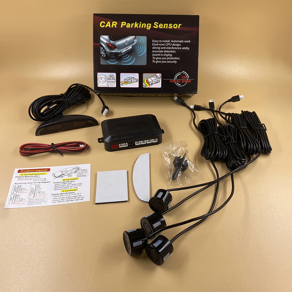 

Датчик парковки радара заднего хода точно сообщает о расстоянии, полумесяц, зуммер со светодиодом из 4 датчиков показывает автоматический универсальный