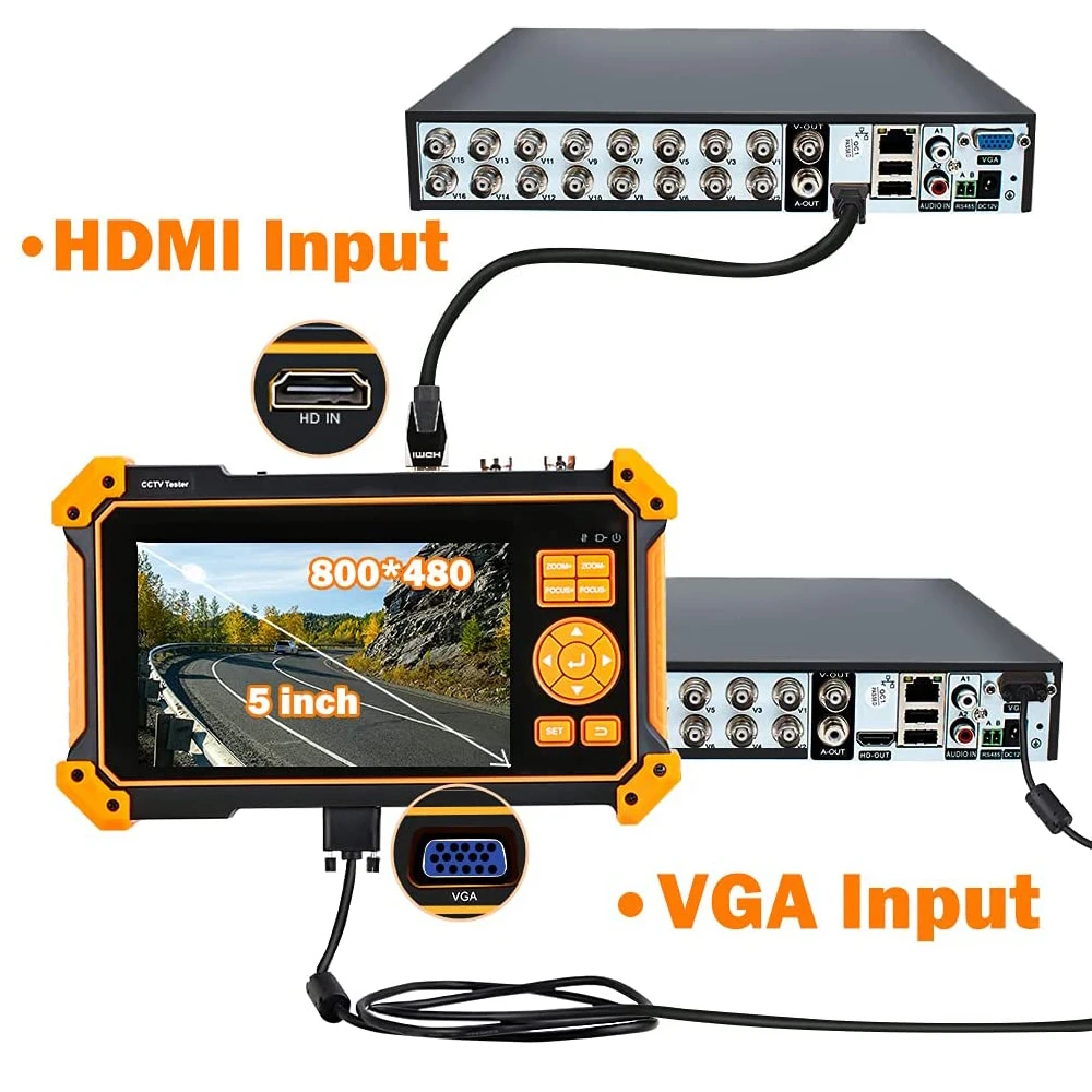 Awapow HD-3200 Plus 5-дюймовый TFT-ЖК-экран CCTV камера тестер монитор Поддержка 4K 8MP CVI TVI AHD SDI