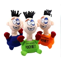 electric plush punch me villain creative vent decompression funny doll toys for friends children adult gift