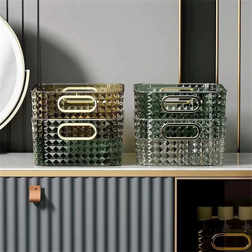 

Cosmetics Box storage bathroom accessories Poatable With Handle Kitchen Desktop Makeup Organizers Basket Jewelry organizer Box