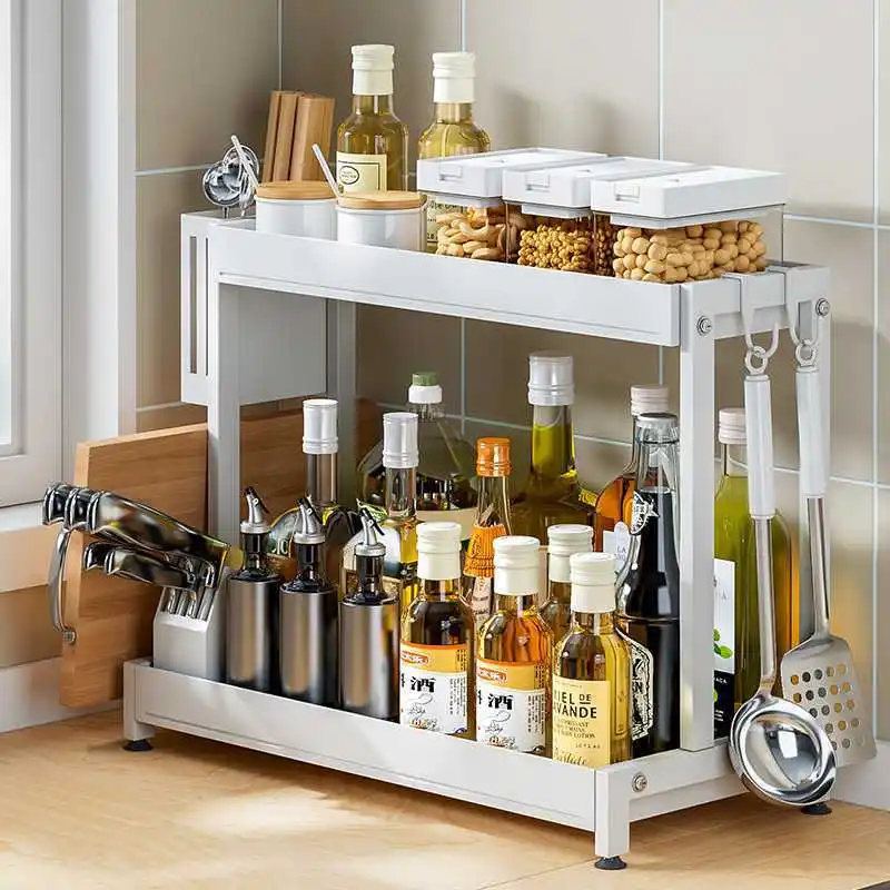 

2023 Year AOLIVIYA Kitchen Seasoning Rack Seasoning Bottle Countertop Shelf Multi-function Knife Rack Tableware Organizer