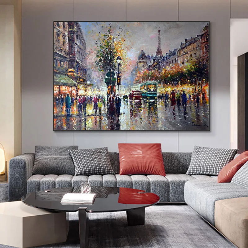 Самодельные абстрактные картины маслом для улицы Настенная картина гостиной