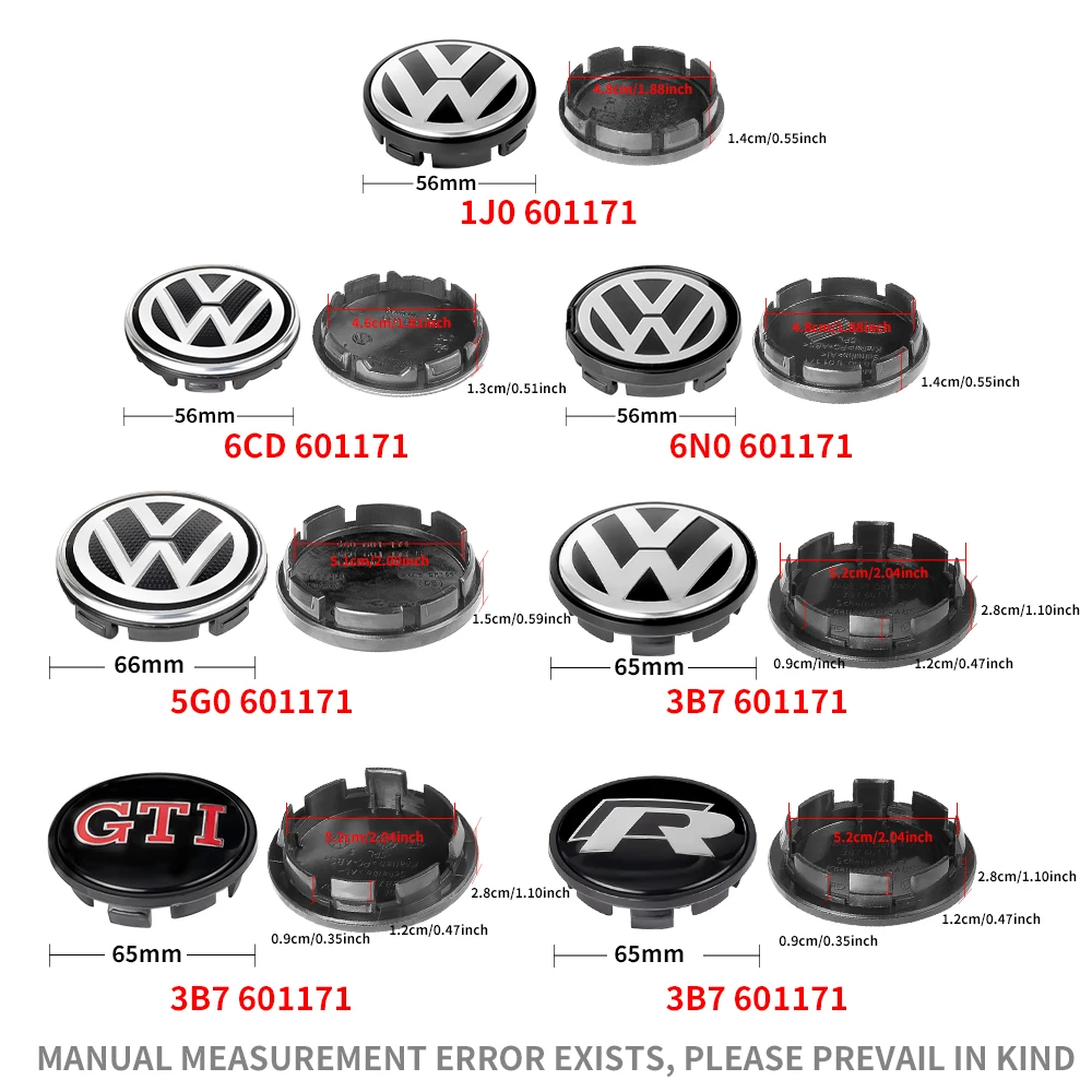 4 шт. колпачки для Volkswagen VW R GTI Beetle Jetta Golf Passat Polo Scirocco Tiguan 56 мм/65 мм/66 мм