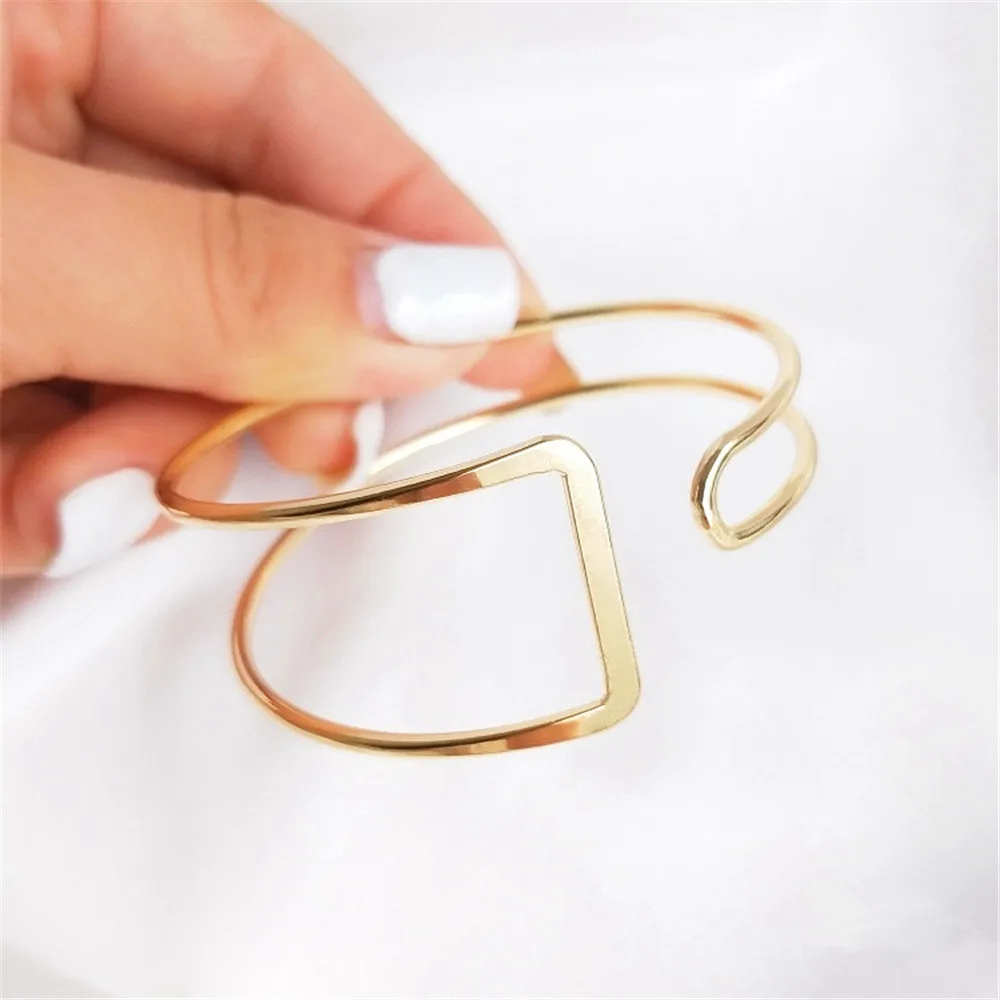 

14K Gold Filled Plated Double loop bracelet niche design INS handmade custom DIY beaded wound bottom bracelet