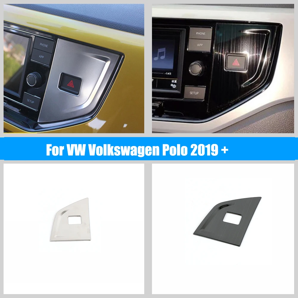

Stainless Steel Car Park switch trim panel Cover Trim Car Styling For VW Volkswagen Polo 2019-2022 Accessories