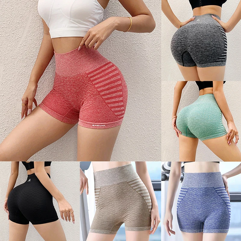 

Fitness Sports Shorts Elasticity High Waist Push Up Leggings Gym Running Yoga Shorts Breathable Women's