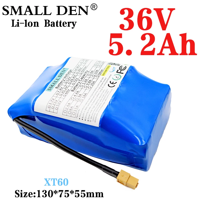 

Перезаряжаемый литий-ионный аккумулятор 36 в, а, 18650 с разъемом XT60 и BMS для электрического балансирующего скутера и одноколесного гироскутера