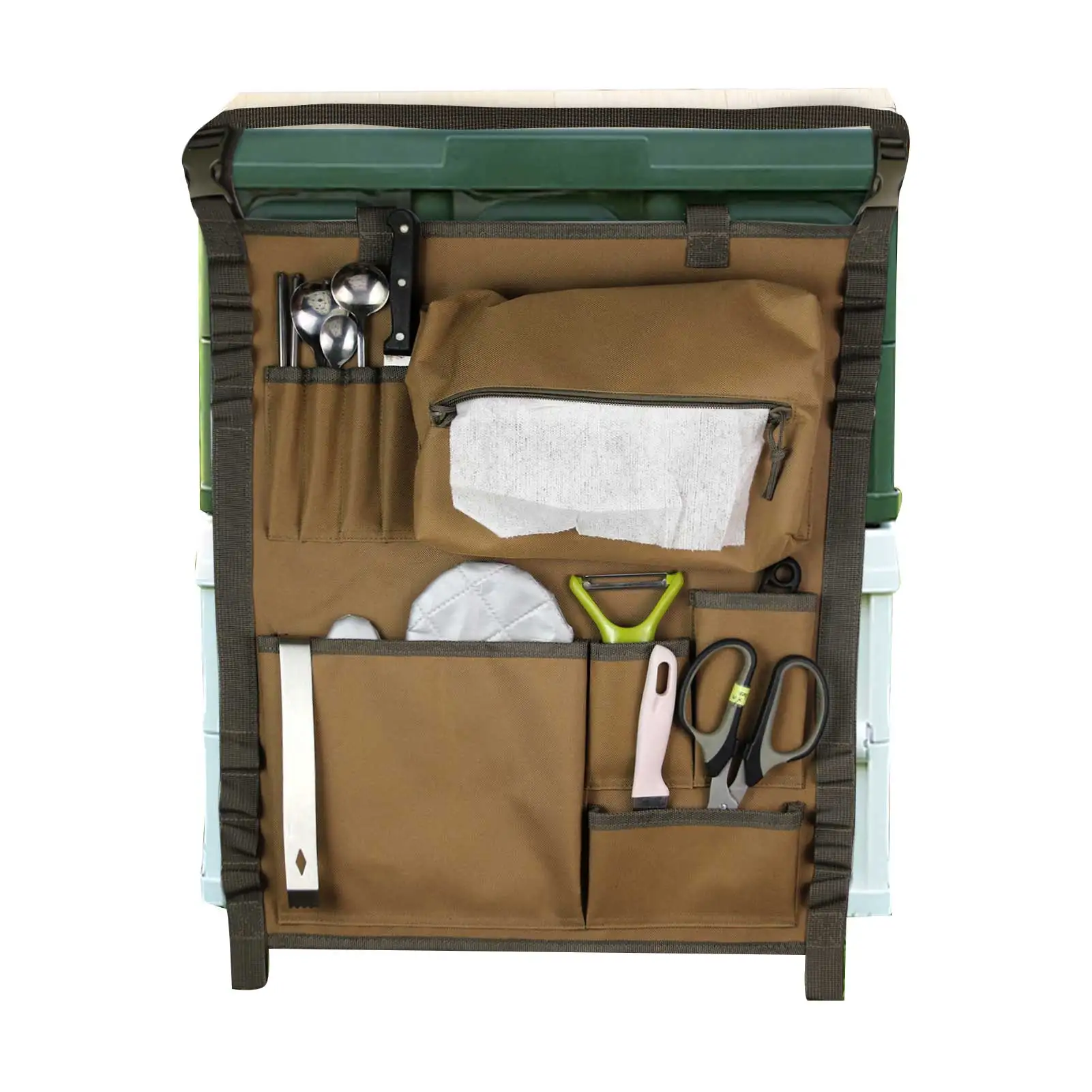 

Camping Utensil Organizer Hanging Camping Cookware Storage Bag With Compartments Large Hanging Organizer For Camping Hiking