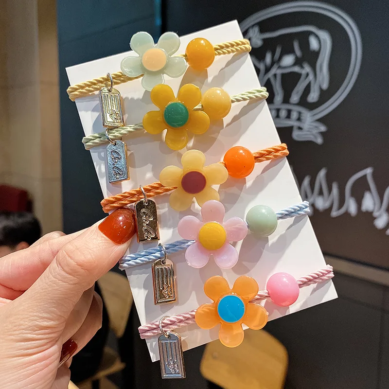 

New Style Hyuna Hair Rope Cute Jelly Color Flower Accessories Fresh Girl Tie Rubber Band Versatile Ring