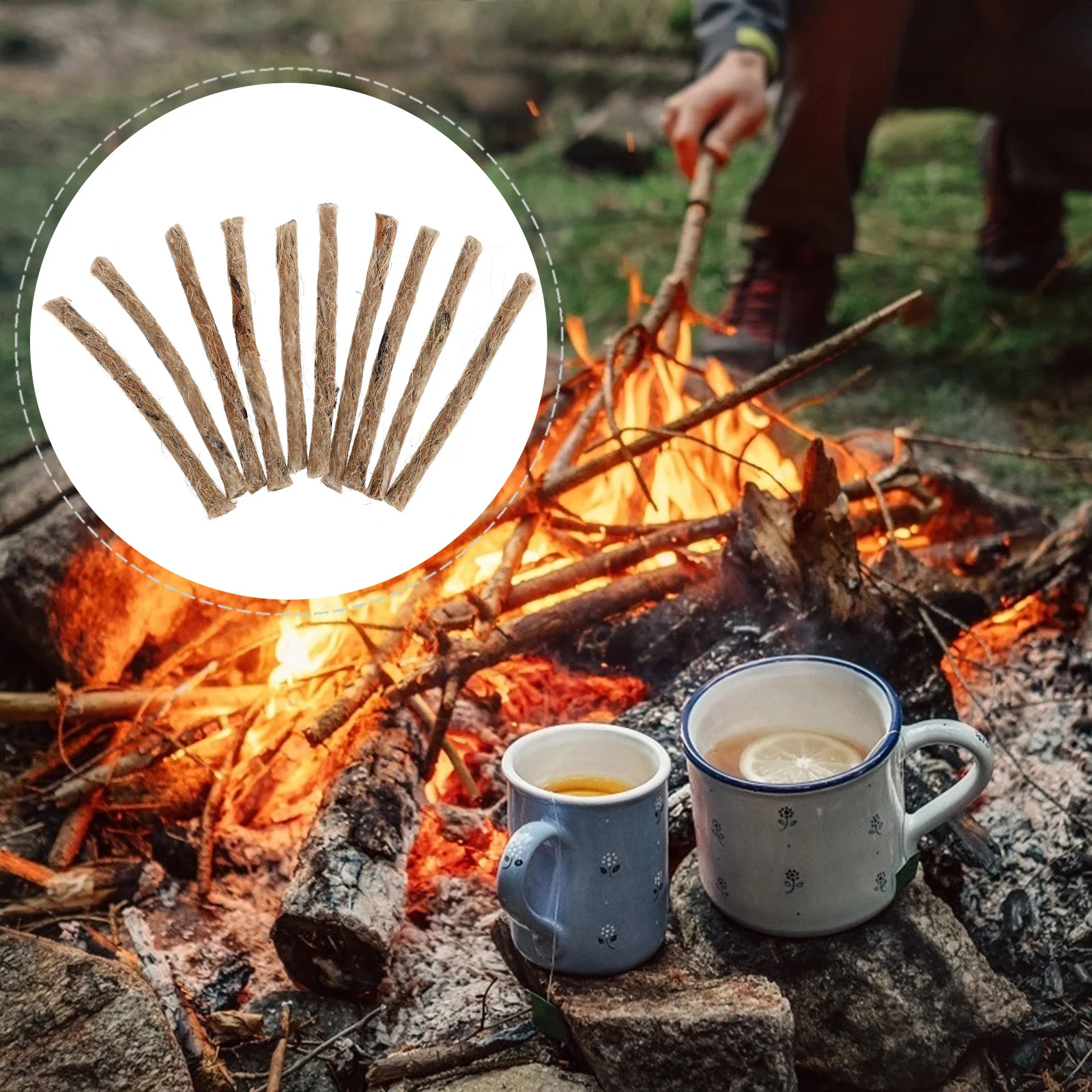 20 шт. Catch Fire Kindling Travel Survival Tools Кемпинг Стартовые веревки Быстрая зажигалка