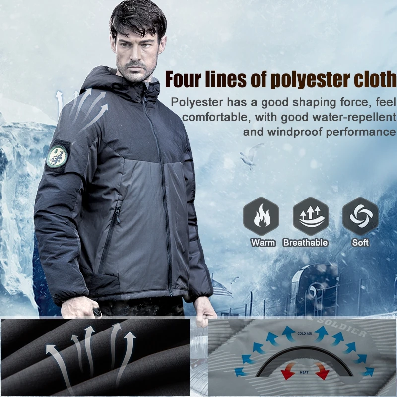 FREE SOLDIER outdoor sports tactical military jacket winter men's cloth outerwear coat for camping hiking