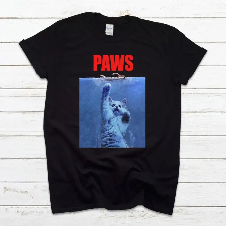 

Paws Cat T Shirt, Kitten Meow Parody Hipster T Shirt 466