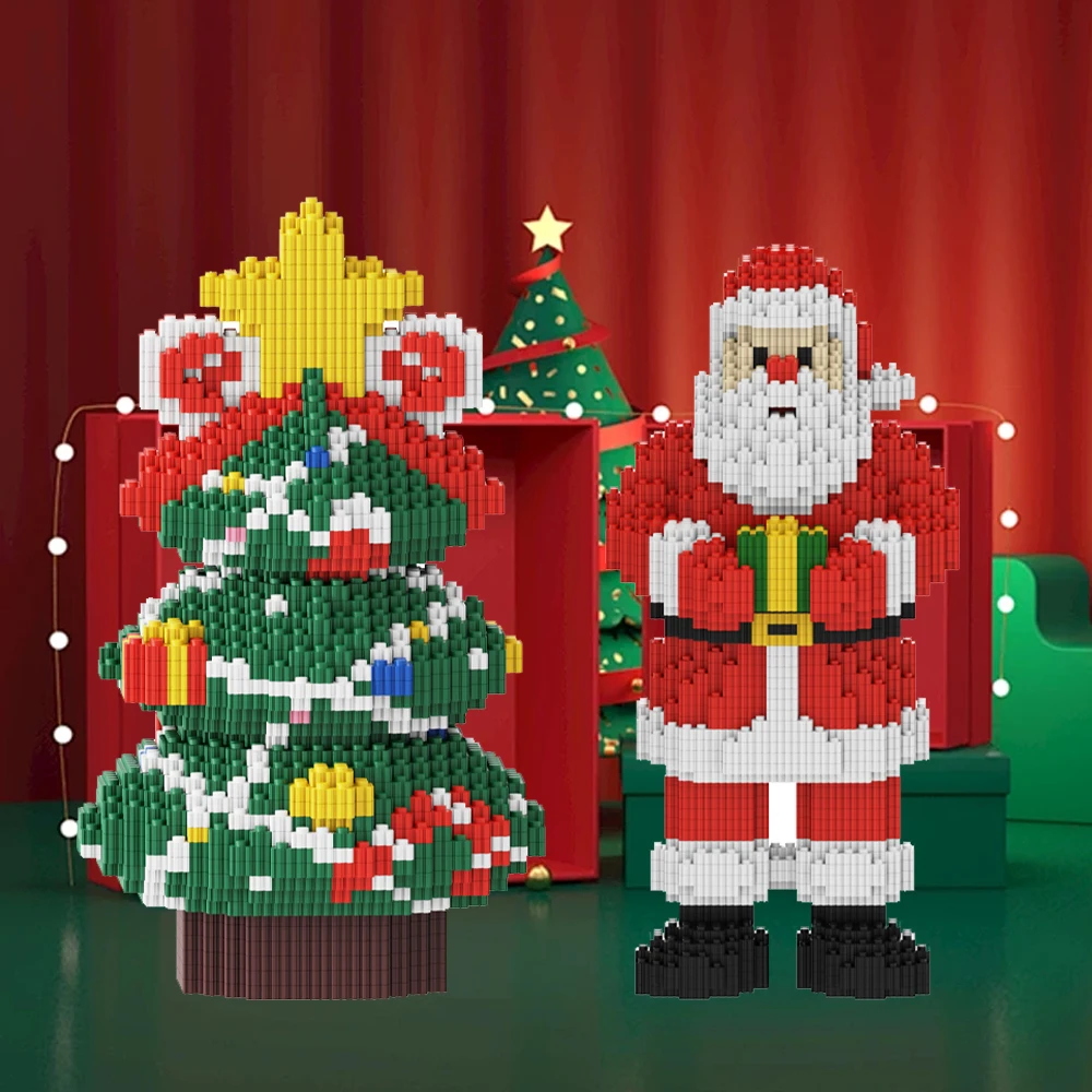 Санта-Клаус Рождественская елка Строительные блоки Игрушки DIY Маленькие частицы