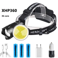 d2 36 core xhp360 xhp90 led headlamp headlight super bright zoomable powerbank usb rechargeable 18650 head flashlight lamp torch