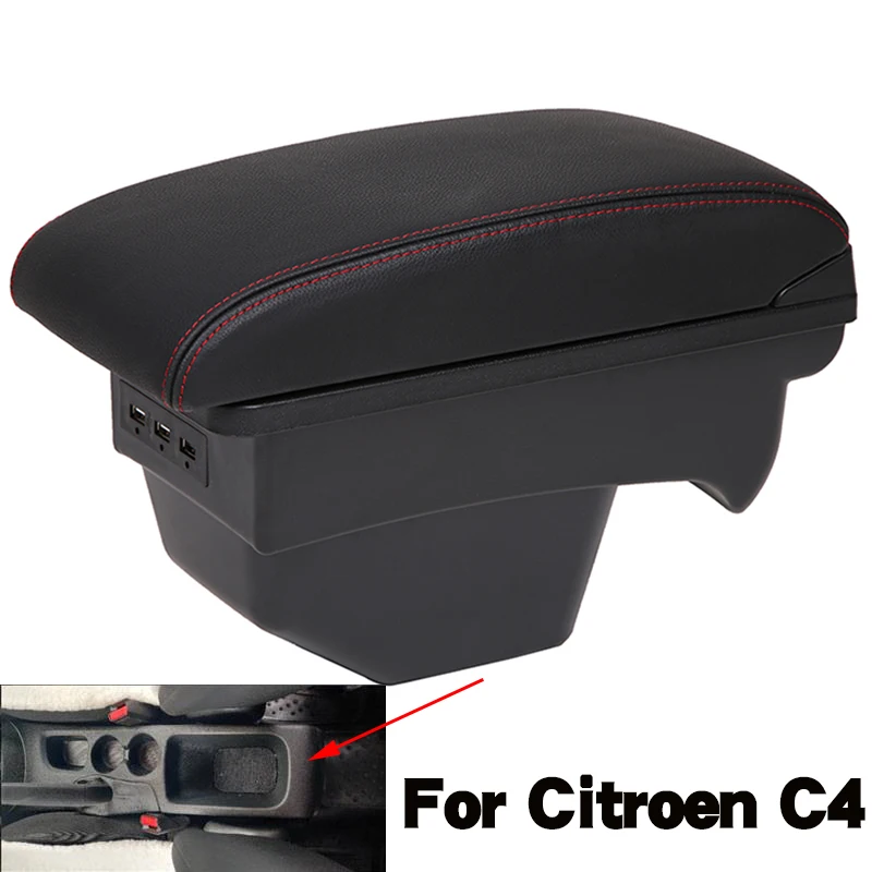 

Leather Armrest For Citroen C4 2011 - 2018 Car Storage USB Interface Box Arm Rest Modification For Citroen C4 armrest Box