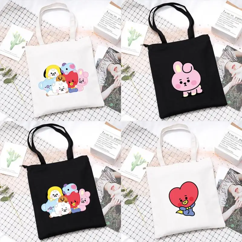 Аниме мультфильм Bt21 Cooky Shooky1 Tata сумка на плечо Y2K модная новая милая холщовая через