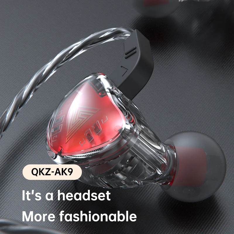 

QKZ AK9 heavy bass headset with wheat metal in-ear wired headphones sports running live broadcast universal earbuds