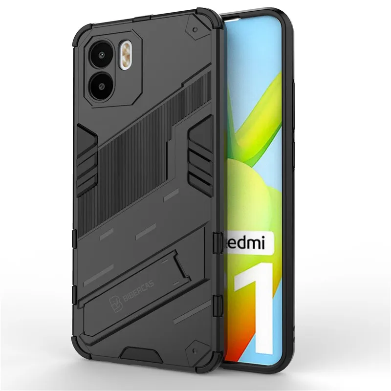 For Redmi A1 Case Redmi A1 Plus Cover Hard Plastic Punk Stlye Bracket Shockproof Bumper For Redmi A1+ A1 Plus Fundas 6.52 inch