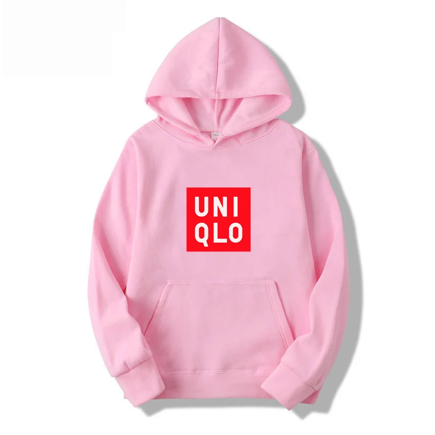 Фото Мужская толстовка Uniqlo с длинными рукавами и карманами, повседневная шерстяная толстовка, спортивный стиль для активного отдыха, элегантная, женская, осенне-зимняя. №2