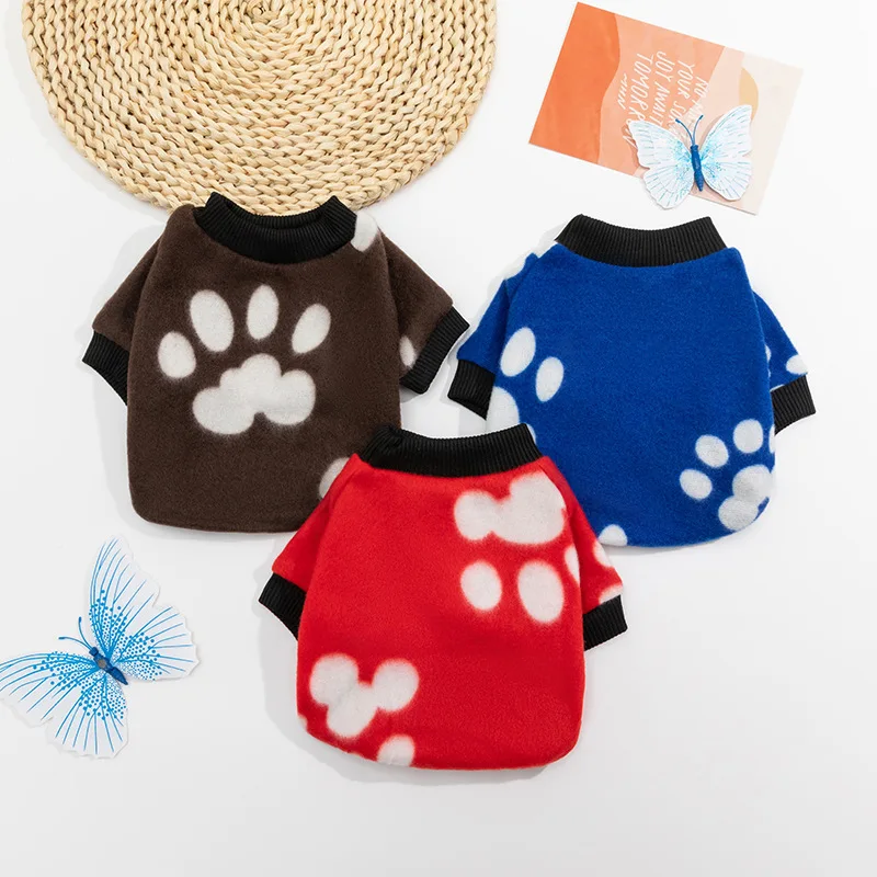 

Зимняя одежда для собак с принтом, Теплая Флисовая одежда для собак, пальто для маленьких и средних собак, кошек, чихуахуа, аксессуары для собак, одежда для собак