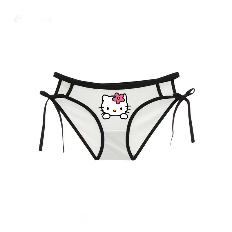 

Трусики Sanrio аниме Hello Kitty, трусики на шнуровке, сексуальное белье, соблазнительная одежда, наряд для девочек с сердечками, невидимое нижнее белье
