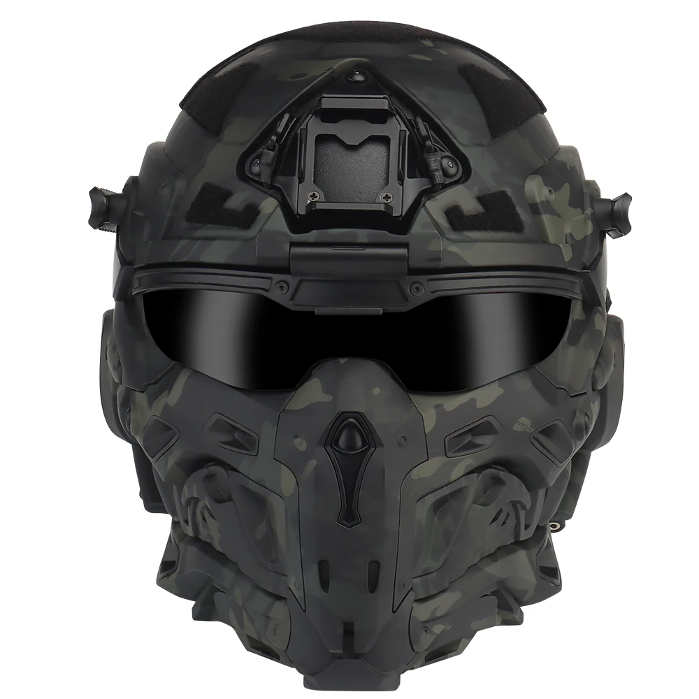 W-Ronin Assault Tactical Helmet and Tactical Mask Modular Design Built-in Headset Anti-Fog Fan Helmet Airsoft Hunting Equipment