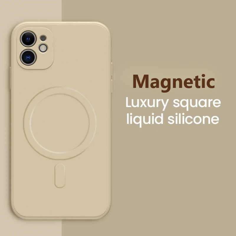 

Magnetic Wireless Charging Liquid Silicone Case for iPhone 13 12 11 Pro Max X XS XR 7 8 Plus Magsafing Bumper Magnet Back Cover