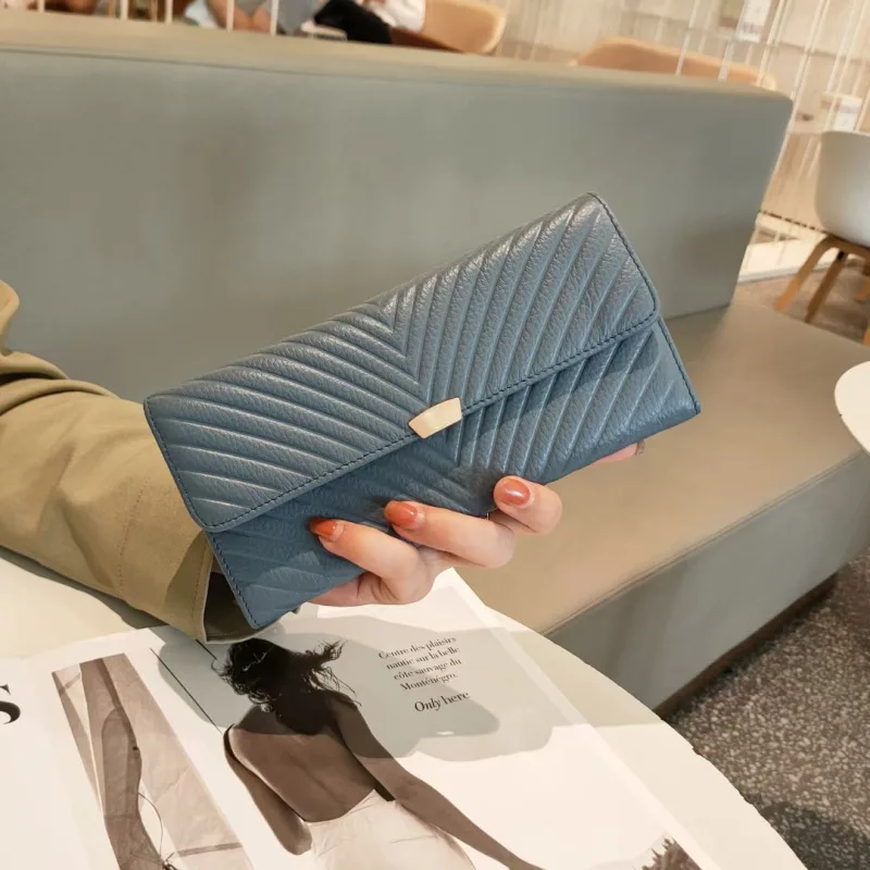 Женские Длинные кошельки из натуральной воловьей кожи роскошный брендовый