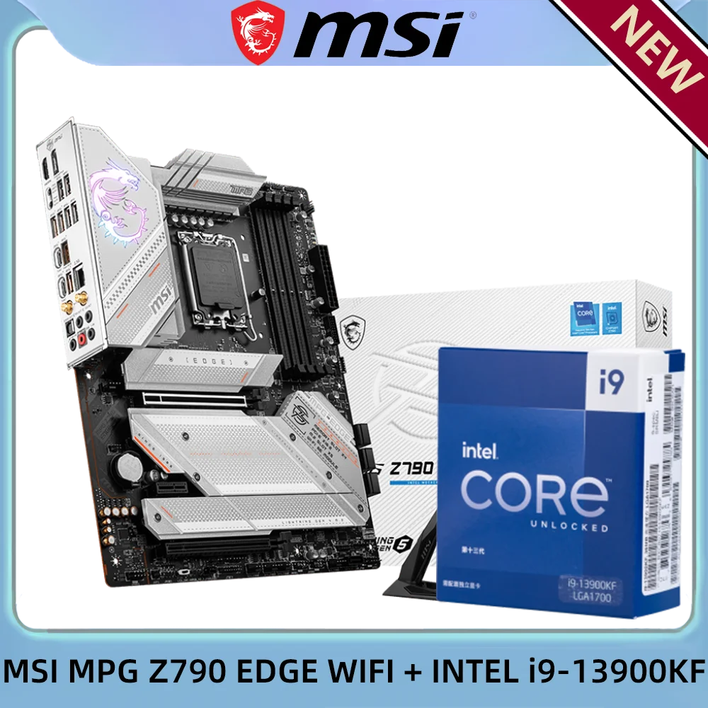 

Intel i9 13900KF CPU + MSI MPG Z790 EDGE WIFI DDR5 LGA 1700 ATX Computer Hardware & Software PC Gaming Motherboard