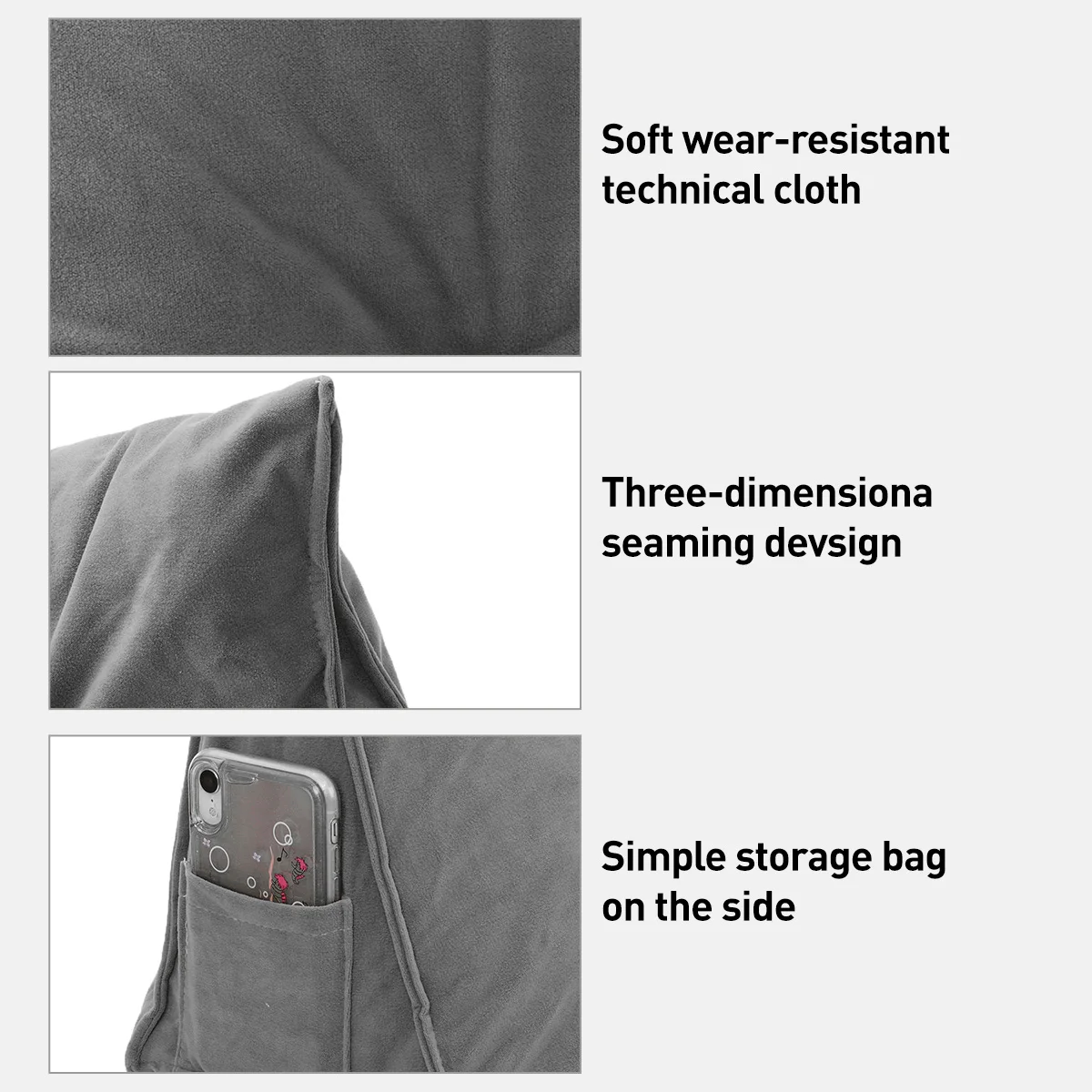 Подушка для спинки кровати в форме треугольника для чтения, большая подушка для положения с поддержкой спины и тела.