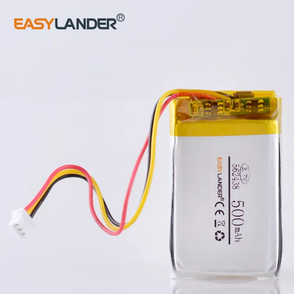 

3 thread 3.7V 500mAH 562438 PLIB polymer lithium ion battery for mp3 mp4 DVR Sho-me Combo 1 Shome combo A1 602535 552535