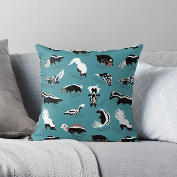 

Skunks Of The World Species Of Family M Printing Throw Pillow Cover Decor Office Fashion Decorative Cushion Pillows not include