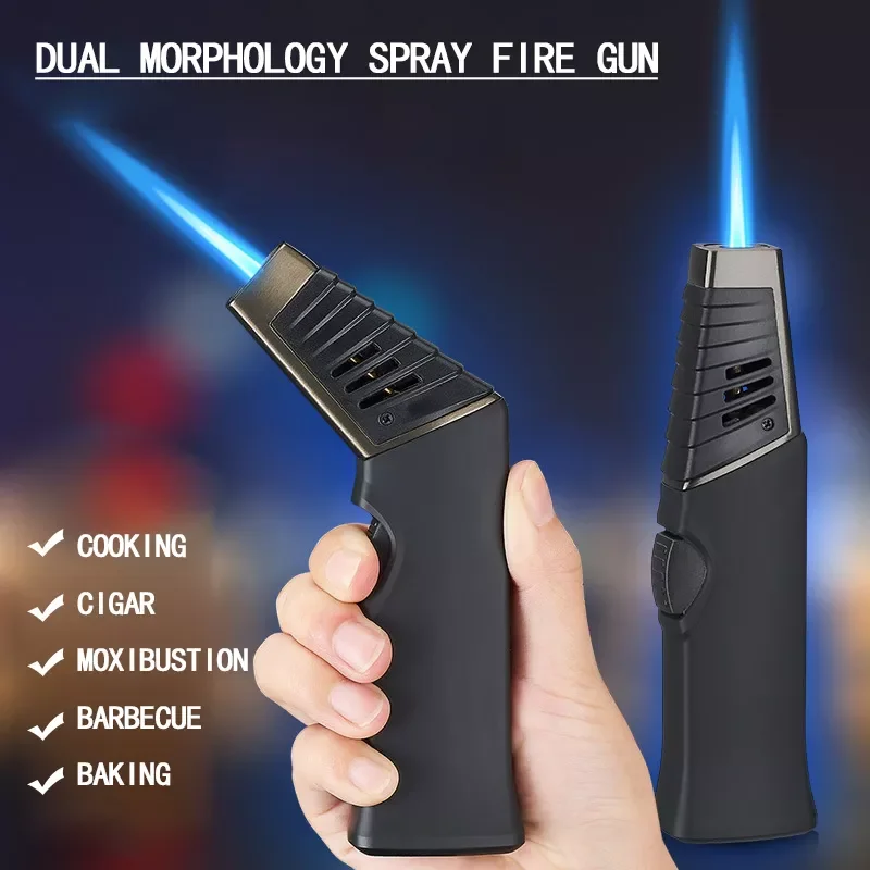 

Angle Dual-shape Rotating Head Refilled Adjustable Flame Fire Outdoor Barbecue Ignition Picnic Jet Torch Lighter Tool No Gas